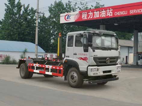 國(guó)五重汽斯太爾車廂可卸式垃圾車